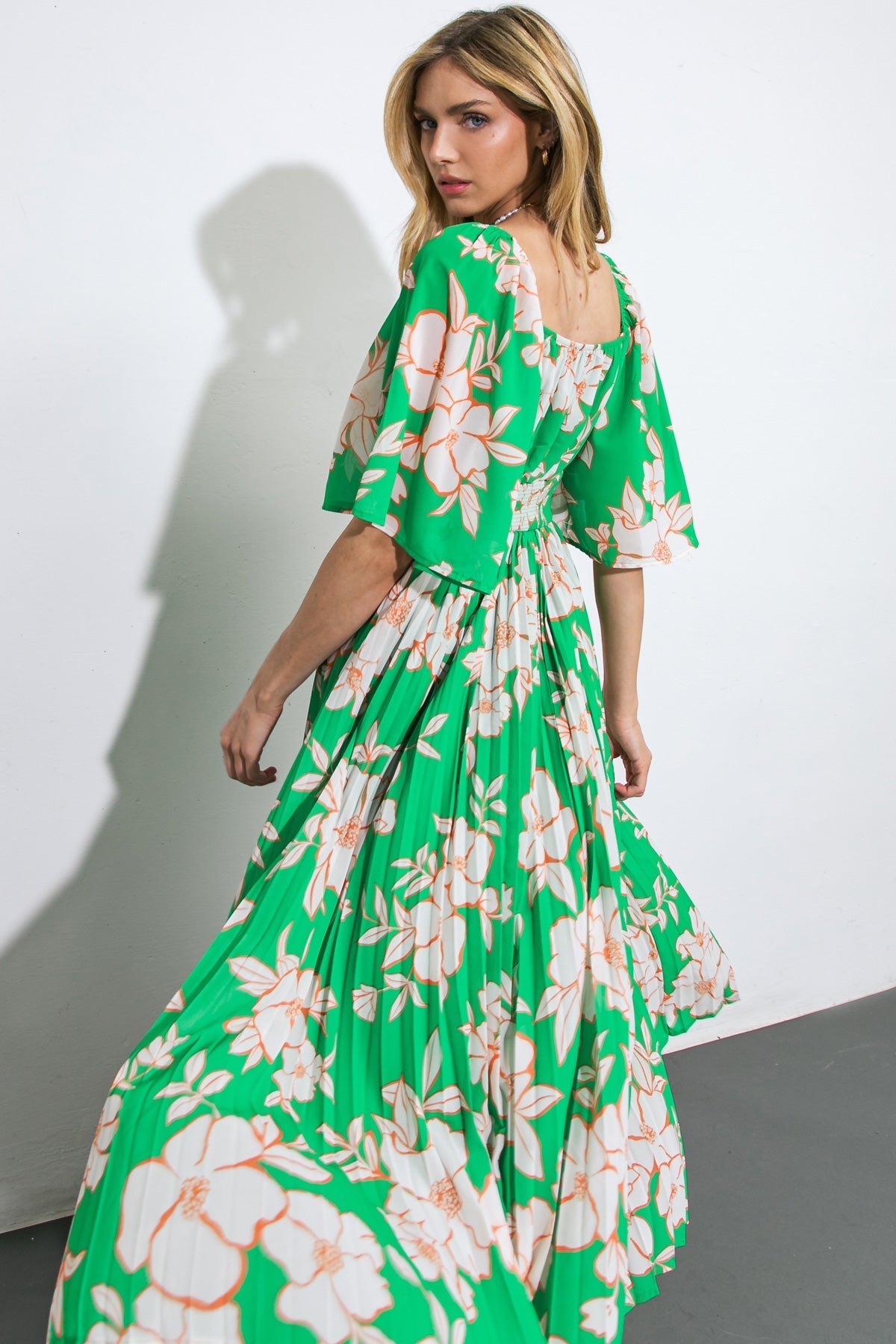 MESSAGE IN A BOTTLE WOVEN MIDI DRESS Flying Tomato